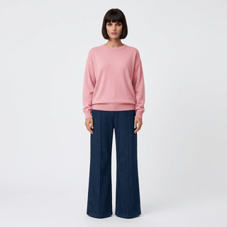 Maglia - Maglia over girocollo viscosa DME9218 - Rosa - VEVI