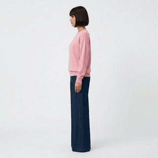 Maglia - Maglia over girocollo viscosa DME9218 - Rosa - VEVI