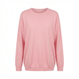 Maglia - Maglia over girocollo viscosa DME9218 - Rosa - VEVI