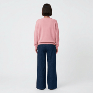 Maglia - Maglia over girocollo viscosa DME9218 - Rosa - VEVI