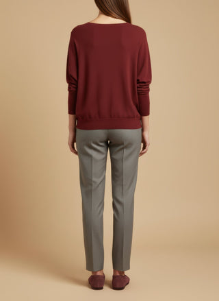 Maglia - Maglia oversize scollo barca - Beige melange - vevi.it