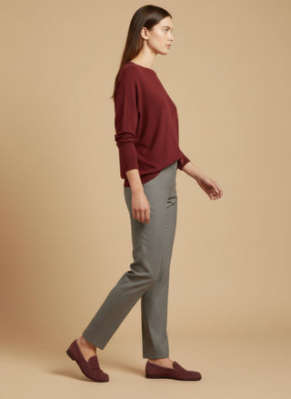 Maglia - Maglia oversize scollo barca - Beige melange - vevi.it