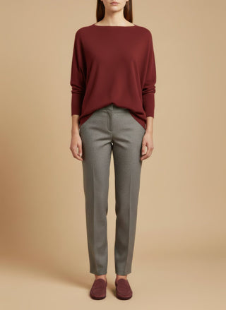 Maglia - Maglia oversize scollo barca - Beige melange - vevi.it