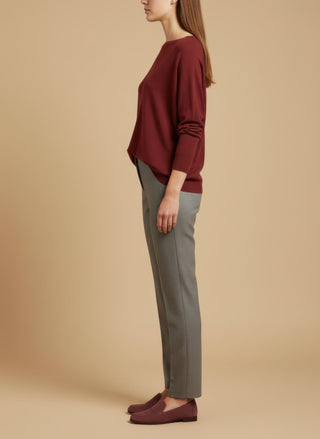 Maglia - Maglia oversize scollo barca - Beige melange - vevi.it