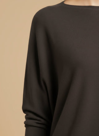 Maglia - Maglia oversize scollo barca - Beige melange - vevi.it