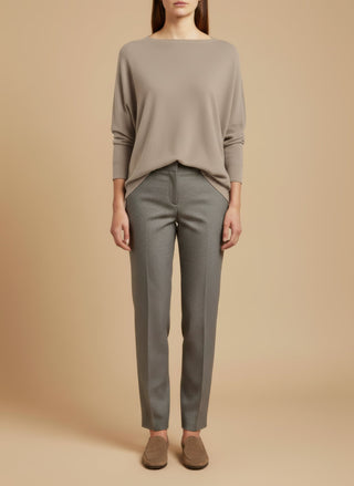 Maglia - Maglia oversize scollo barca - Beige melange - vevi.it