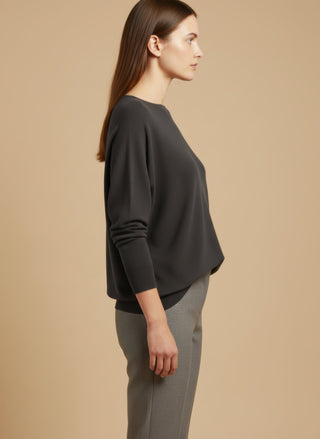 Maglia - Maglia oversize scollo barca - Beige melange - vevi.it