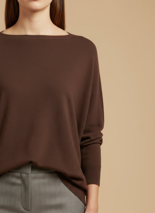 Maglia - Maglia oversize scollo barca - Beige melange - vevi.it
