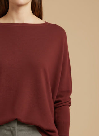 Maglia - Maglia oversize scollo barca - Beige melange - vevi.it
