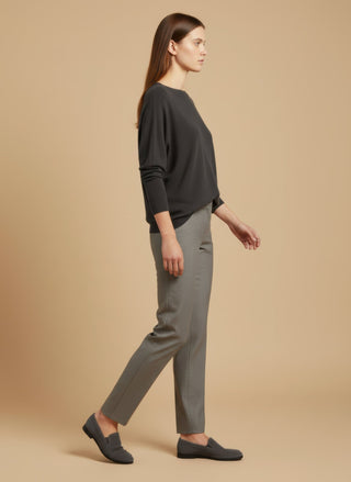 Maglia - Maglia oversize scollo barca - Beige melange - vevi.it