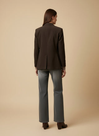 Maglia - Maglia righe 100% lana - Tortora melange - VEVI