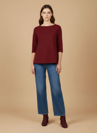 Maglia - Maglia scollo vulcano spacchi - Bordeaux - vevi.it