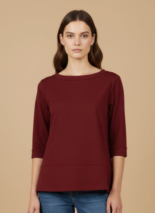 Maglia - Maglia scollo vulcano spacchi - Bordeaux - vevi.it