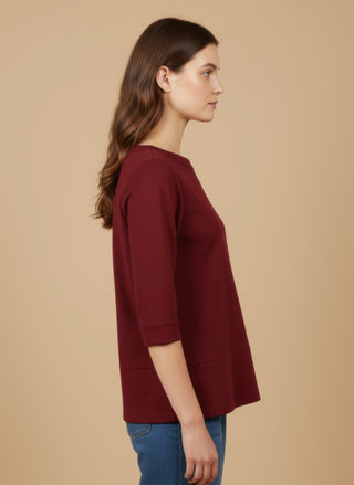 Maglia - Maglia scollo vulcano spacchi - Bordeaux - vevi.it