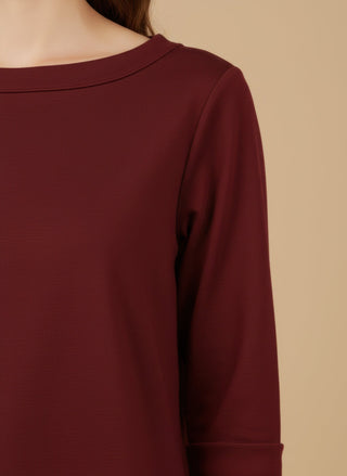 Maglia - Maglia scollo vulcano spacchi - Bordeaux - vevi.it