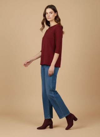 Maglia - Maglia scollo vulcano spacchi - Bordeaux - vevi.it