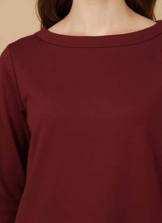 Maglia - Maglia scollo vulcano spacchi - Bordeaux - vevi.it