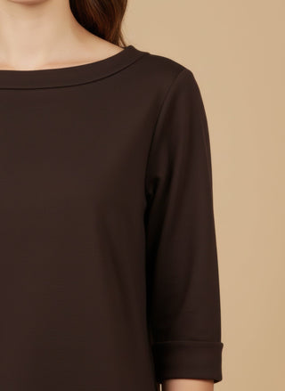 Maglia - Maglia scollo vulcano spacchi - Marrone - vevi.it