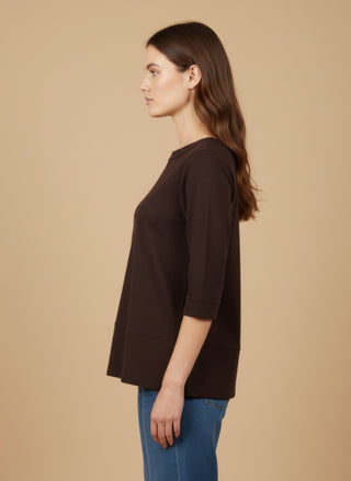 Maglia - Maglia scollo vulcano spacchi - Marrone - vevi.it