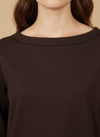 Maglia - Maglia scollo vulcano spacchi - Marrone - vevi.it