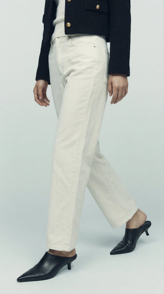 Pantalone - Pantalone 5 tasche velluto - Bianco - VEVI