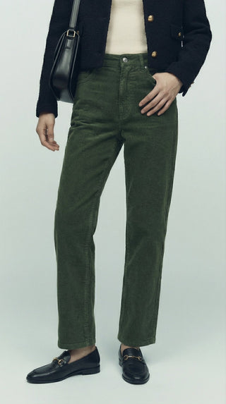 Pantalone - Pantalone 5 tasche velluto - Verde militare - VEVI