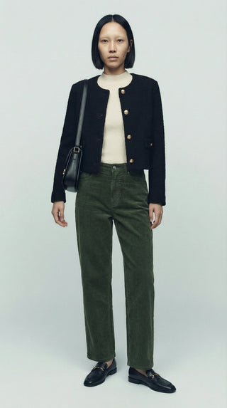 Pantalone - Pantalone 5 tasche velluto - Verde militare - VEVI