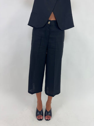 Pantalone - Pantalone 7/8 palazzo NRE703 - Bianco - VEVI