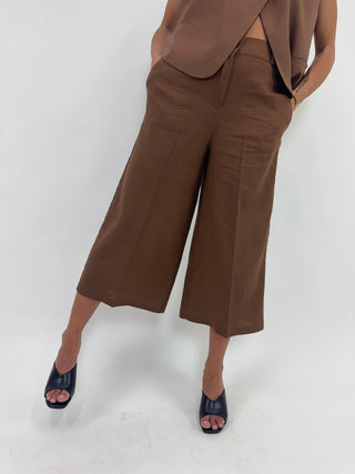 Pantalone - Pantalone 7/8 palazzo NRE703 - Bianco - VEVI
