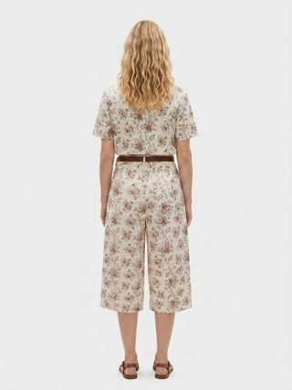 Pantalone - Pantalone balloon fiori GFE7265F - Bianco - VEVI