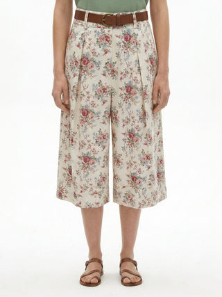 Pantalone - Pantalone balloon fiori GFE7265F - Bianco - VEVI