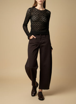 Pantalone - Pantalone balloon fit 5 tasche - Marrone - VEVI