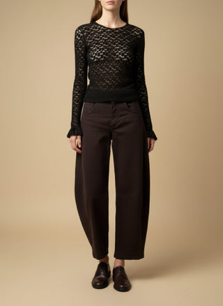 Pantalone - Pantalone balloon fit 5 tasche - Marrone - VEVI