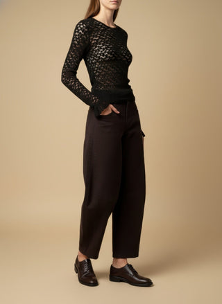 Pantalone - Pantalone balloon fit 5 tasche - Marrone - VEVI