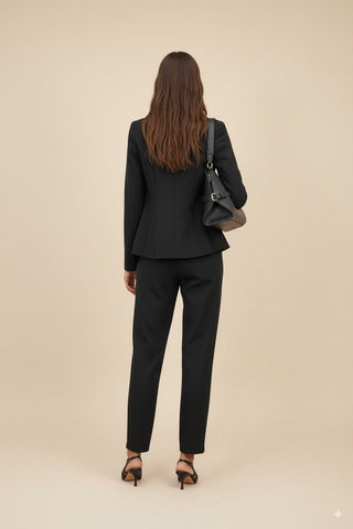 Pantalone - Pantalone barrel punto milano - Nero - vevi.it