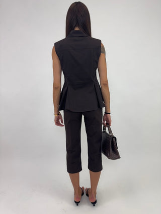Pantalone - Pantalone capri NRE794 - Marrone - VEVI