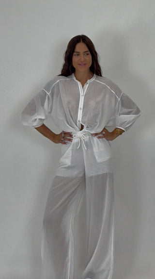 Pantalone - Pantalone coulisse NRE602 - Bianco - VEVI