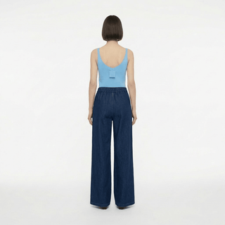 Pantalone - Pantalone denim palazzo LUE56729 - Blu denim scuro - VEVI