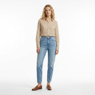 Pantalone - Pantalone denim pince tasca america DFE25011 - blu medio denim - VEVI