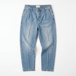 Pantalone - Pantalone denim pince tasca america DFE25011 - blu medio denim - VEVI