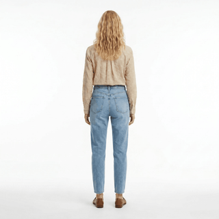 Pantalone - Pantalone denim pince tasca america DFE25011 - blu medio denim - VEVI