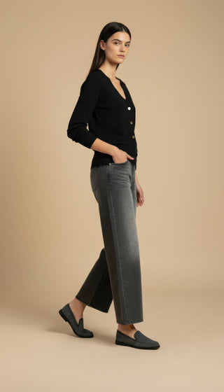 Pantalone - Pantalone denim strass - Grigio denim - VEVI