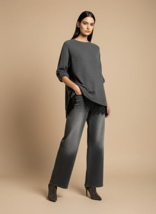 Pantalone - Pantalone denim strass - Grigio denim - VEVI