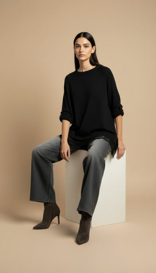 Pantalone - Pantalone denim strass - Grigio denim - VEVI