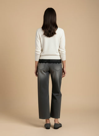 Pantalone - Pantalone denim strass - Grigio denim - VEVI