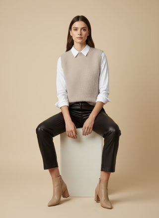 Pantalone - Pantalone ecopelle trombetta - Moro - VEVI