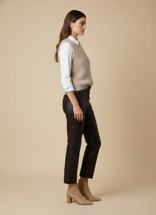 Pantalone - Pantalone ecopelle trombetta - Moro - VEVI