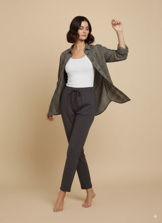 Pantalone - Pantalone elastico laccio - Marrone - vevi.it