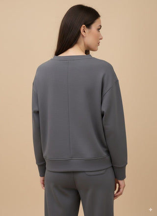 Pantalone - Pantalone elastico tasca - Grigio topo - vevi.it