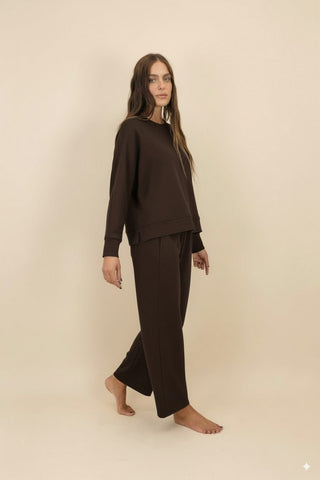 Pantalone - Pantalone elastico tasca - Marrone - vevi.it